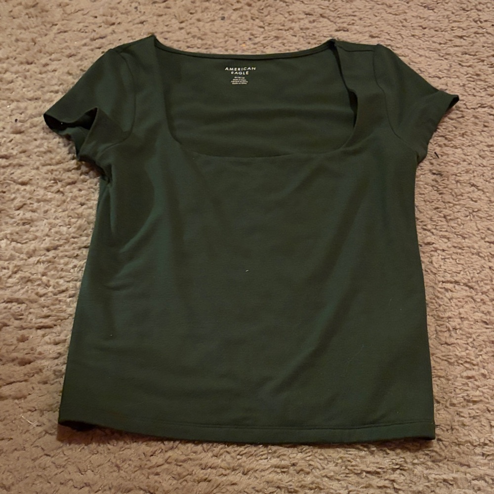 American Eagle Outfitters Dark Green Short Sleeve Tee